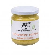 Tartin'Apéro Exotique Mangue Curry Bio La Vache 190 Grs