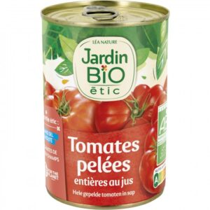 Tomates Entières Pelées Au Jus Bio Jardin Bio 400 Grs