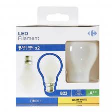 Ampoule Led 40w B22 x2 Carrefour